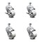Service Caster Semi Steel Swivel TS Caster w/Roller Bearing-3" Wheels&1/2" Stems-2 w/BRK, 4PK SCC-TS20S315-SSR-121315-2-TLB-2 - alternate 1